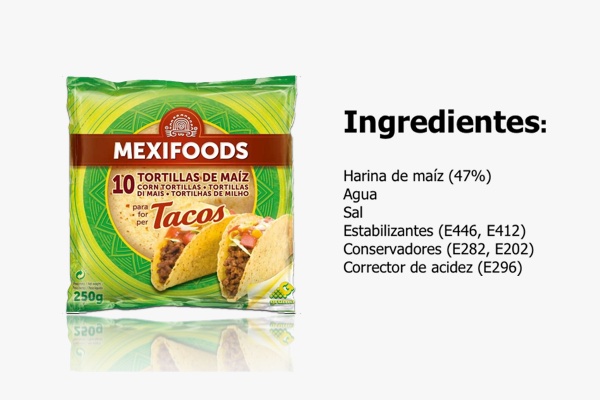 Recomendación Nutrifácil Tacos de maíz mexicanos Mexifoods