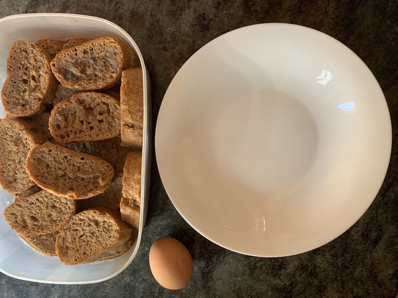 Ingredientes para preparar torrijas saludables