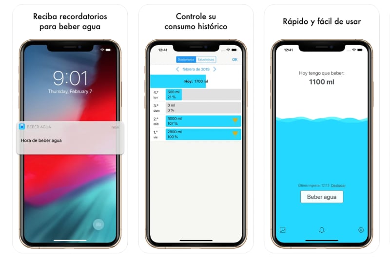 app para beber agua y llevar un control