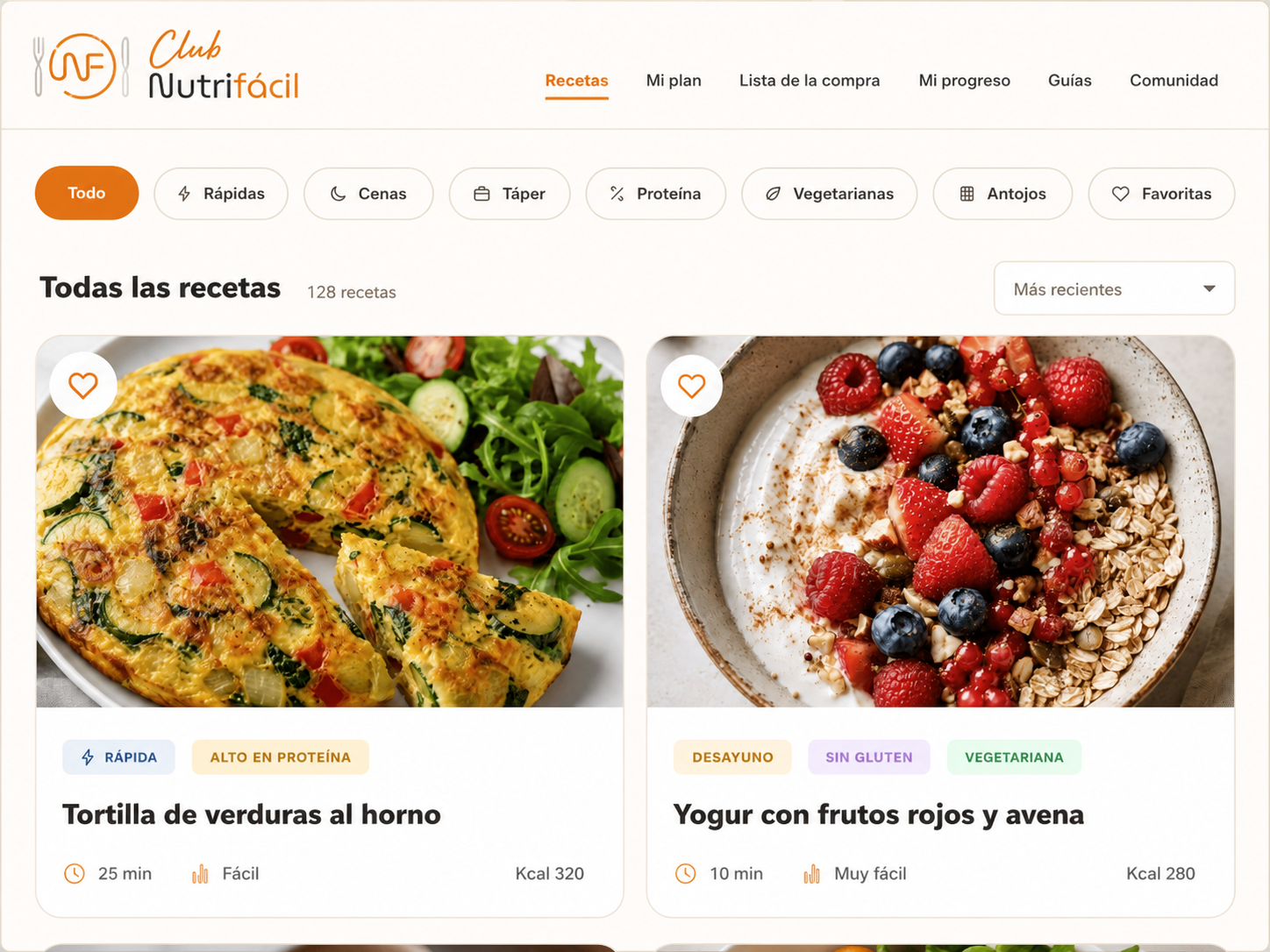 Biblioteca de recetas prácticas del Club Nutrifácil